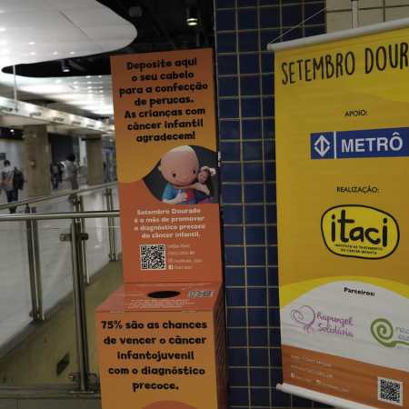 Metrô de São Paulo recebe doações de cabelos para crianças em tratamento contra câncer infantojuvenil