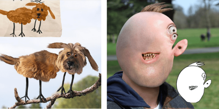 Pai reproduz desenhos dos filhos como se fossem reais, e o resultado é hilário