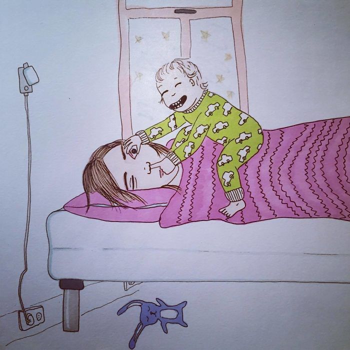 Desenho mãe e filho
